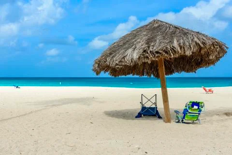 View of Eagle Beach in Aruba Stock Photos