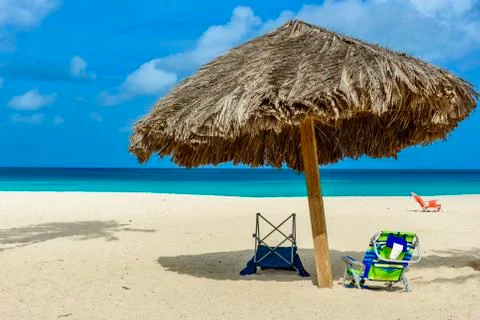 View of Eagle Beach in Aruba Stock Photos