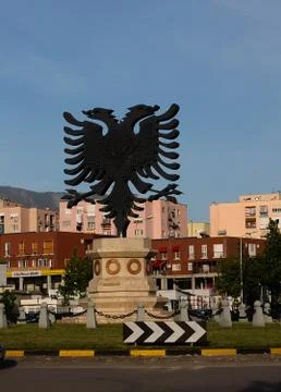 View to Eagle monument at the Eagle square, tirana, Albania Stock Photos