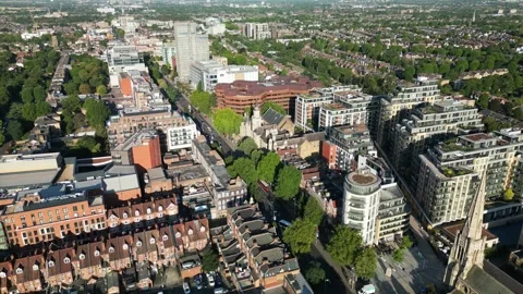View of Ealing Broadway and West Ealing, London Stock Footage 261352465