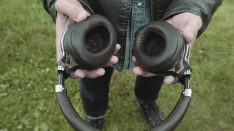 The view of earphones Stock Footage 58539685