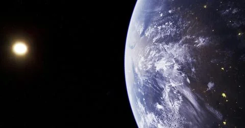 View of Earth and Sun from outer space showcasing dramatic celestial beauty Stock Illustration