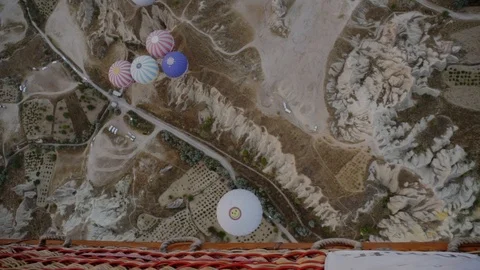 View of the earth from the basket of the balloon Stock Footage 102462931