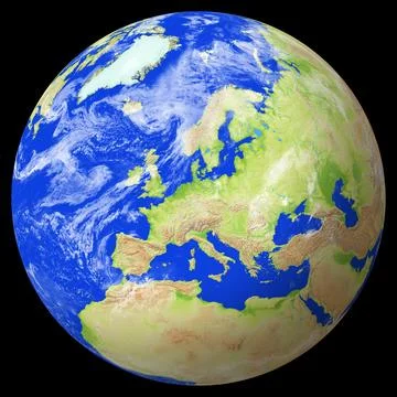 View of the earth globe from space showing Germany in the center of the image. Stock Illustration