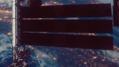 View of Earth from the International Space Station during night time Stock Footage 344125938