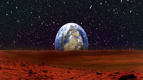 View of the Earth from Mars, illustrative video Stock Footage 151170662