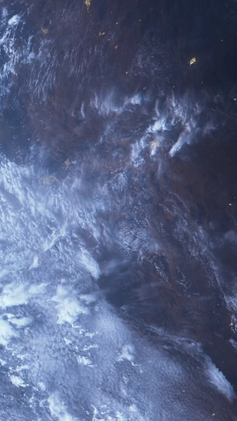 View of Earth showing clouds and ocean from space during daytime Stock Footage 341046754