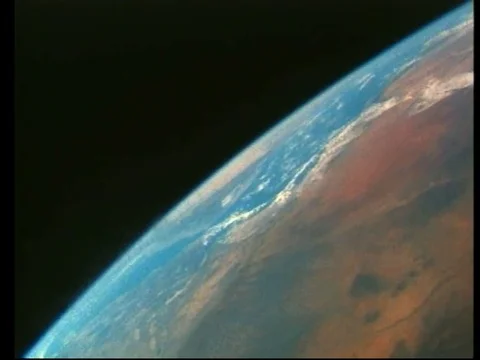 View of earth from space 1980's Stock Footage 75977617