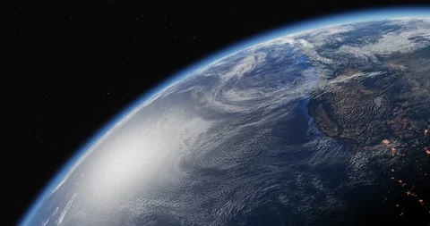 View of the Earth from space against the background of the starry sky Stock Footage 200837062
