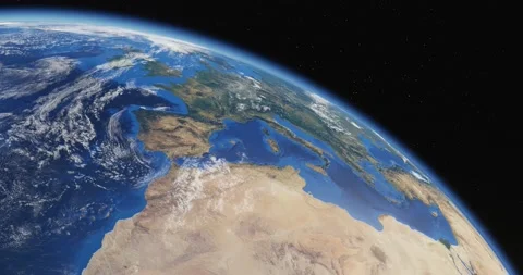 View of the Earth from space against the background of the starry sky Stock Footage 200837066