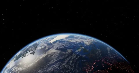 View of the Earth from space against the background of the starry sky Stock Footage 200837071
