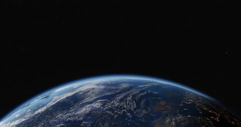 View of the Earth from space against the background of the starry sky Stock Footage 200837084
