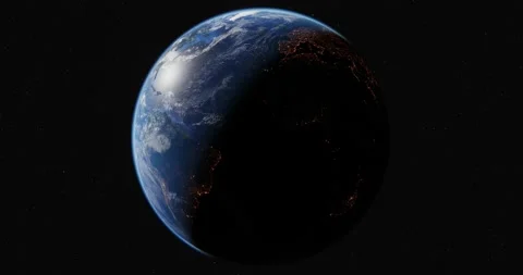 View of the Earth from space against the background of the starry sky Stock Footage 200837096