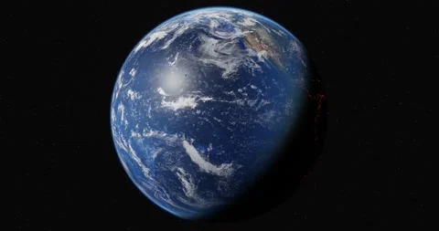 View of the Earth from space against the background of the starry sky Stock Footage 200837099