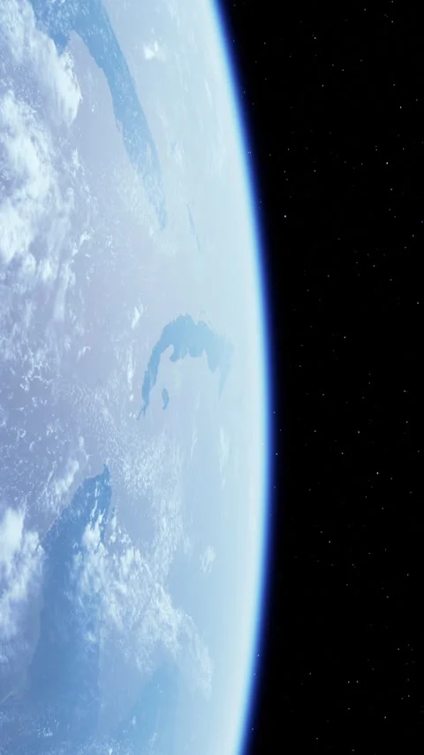 View of Earth from space with clouds and land visible Stock Footage 341018224