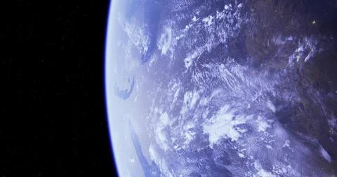 View of Earth from space highlighting its blue oceans and clouds Stock Illustration