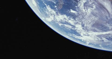 View of Earth from space highlighting its curvature and atmosphere Stock Illustration