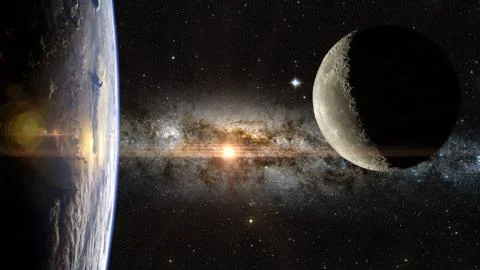 View of the Earth in space. Illustrazione stock