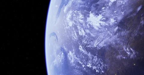 View of Earth from space showcasing clouds and land features Stock Illustration