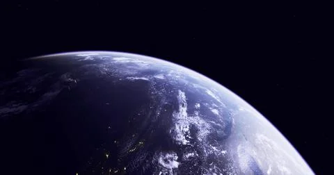 View of Earth from space showcasing its blue oceans and cloud patterns Stock Illustration