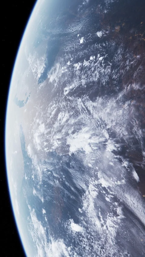 View of Earth from space showing blue oceans and cloud patterns Stock Footage 339776680