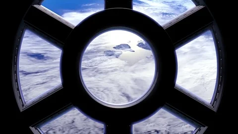 View of Earth through the window of the international space station Stock Footage 69172569