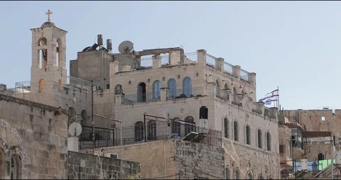 View of East The Old City Of Jerusalem  Stock Footage 93424656