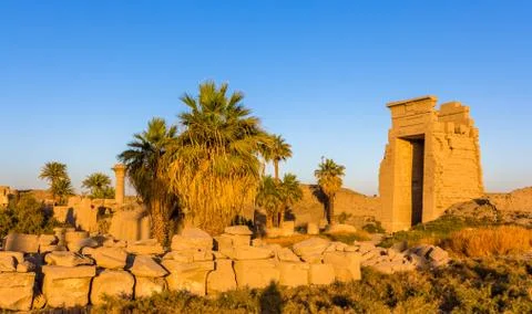View of the Eastern Gate in the Karnak temple - Egypt Stock Photos