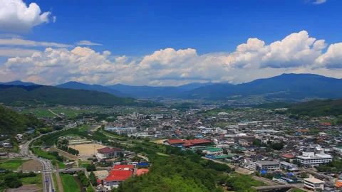 View of Eboshi Mountain and Maruko City from the Second Enclosure of Maruko 動画素材 330483893
