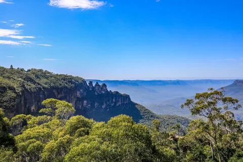 View from Echo Point in the Blue Mountains overlooking Jamison Valley Stock Photos