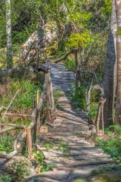 View of ecological path, made with recycled materials, in pedestrian route Stock Photos