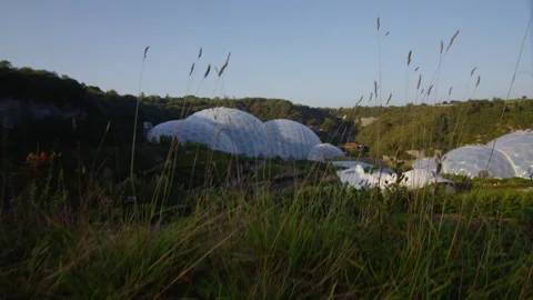 View Of The Eden Project From A Distance Stock Footage 221858756