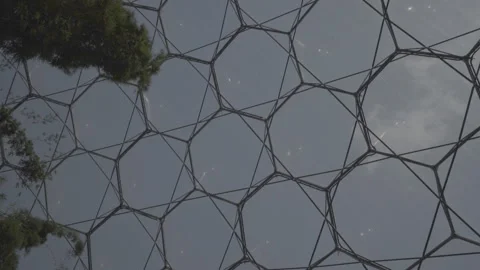 View Of The Eden Project Windows From The Inside 3 - No LUT Version Stock Footage 221829031
