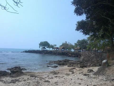 The view on the edge of Anyer beach Photos