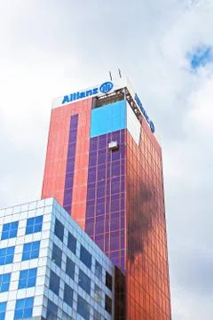 View of Edificio Allianz (Torre Allianz), Barcelona, Spain Stock Photos