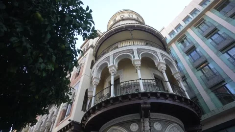 View of Edificio de La Adriatica on a sunny day in Seville, Seville, Andalusia, Stock Footage 344541899