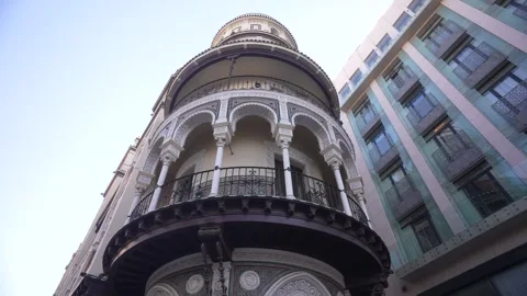 View of Edificio de La Adriatica on a sunny day in Seville, Seville, Andalusia, Stock Footage 344541915