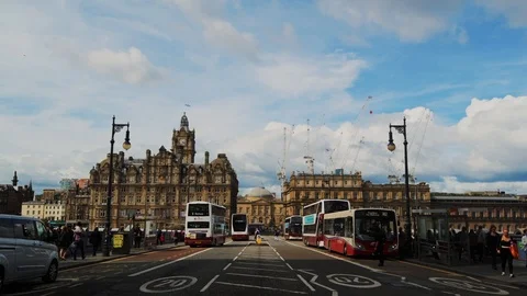View of Edinburgh new town (Scotland) from North bridge Video stock 113961753
