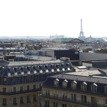 View on Eiffel Tower and panorama of Paris Stock Photos