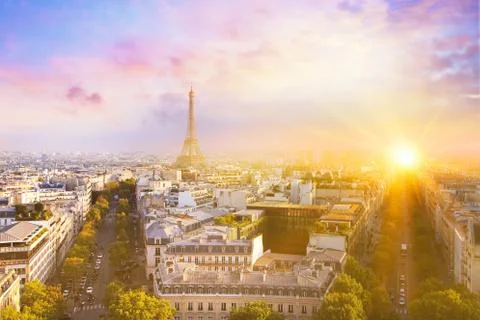 View of Eiffel tower and Paris 스톡 사진
