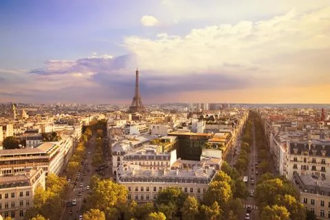 View of Eiffel tower and Paris Foto stock