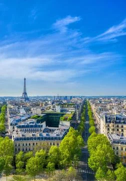A view of the Eiffel Tower and Paris, France A view of the Eiffel Tower an... Stock Photos