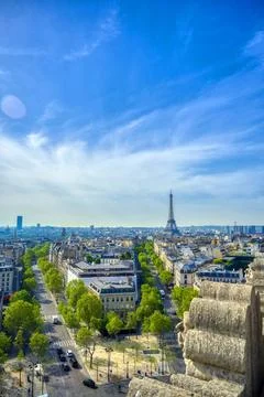 A view of the Eiffel Tower and Paris, France A view of the Eiffel Tower an... Foto stock