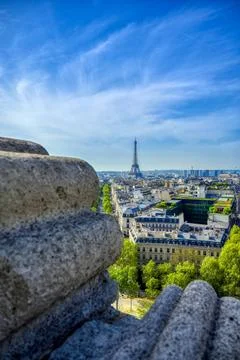 A view of the Eiffel Tower and Paris, France A view of the Eiffel Tower an... Foto stock