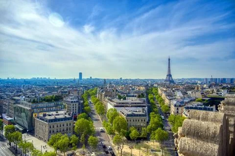 A view of the Eiffel Tower and Paris, France A view of the Eiffel Tower an... Stock Photos