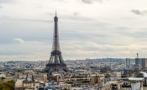 View of the Eiffel Tower from the Arc de Triomphe. Paris, France Stock Photos