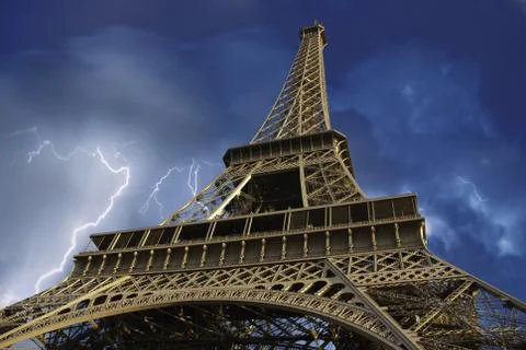 View of Eiffel Tower from Below, Paris Stock Photos