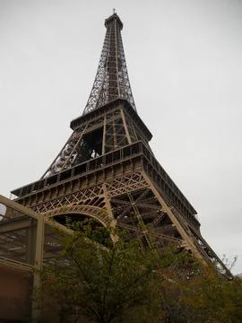 View of the Eiffel Tower from below in Paris 写真素材