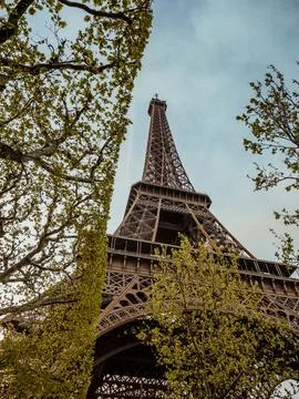 View on the Eiffel Tower from the bottom Stock Photos