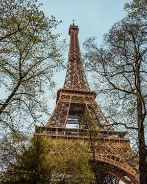 View on the Eiffel Tower from the bottom Stock Photos